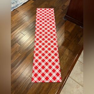Red white plaid table runner